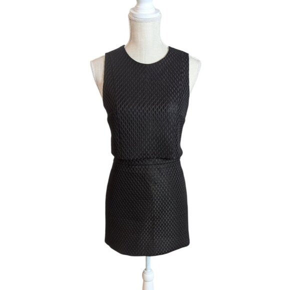 Express Womens Black Honeycomb Geometric Mod Mini Skirt Set w/ Sleeveless Blouse - Picture 1 of 8